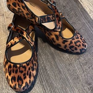 Leopard Print Mary Jane Women's Shoes